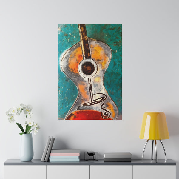 Guitar on Matte Canvas, Stretched, 0.75"