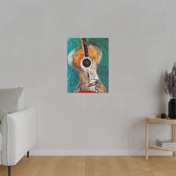 Guitar on Matte Canvas, Stretched, 0.75"