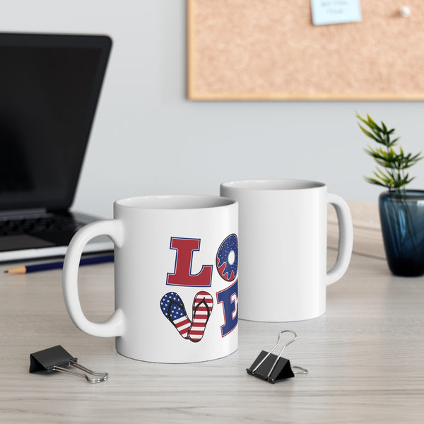 Americana Love Ceramic Mug, 11oz