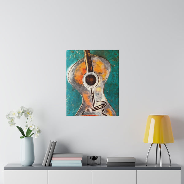 Guitar on Matte Canvas, Stretched, 0.75"