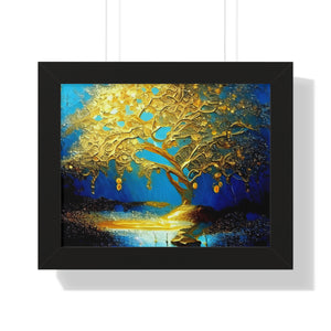 Gold Tree Framed Horizontal Poster